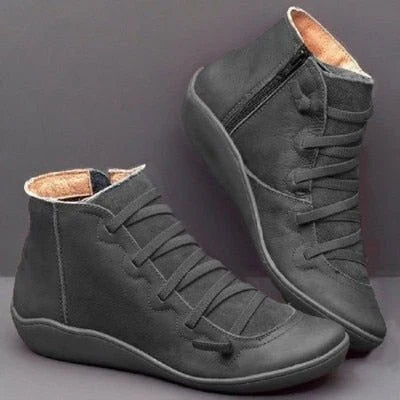 Bottines pour femme en similicuir | Fermeture zippée latérale et semelle intérieure rembourrée