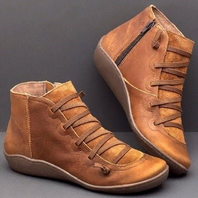 Bottines pour femme en similicuir | Fermeture zippée latérale et semelle intérieure rembourrée