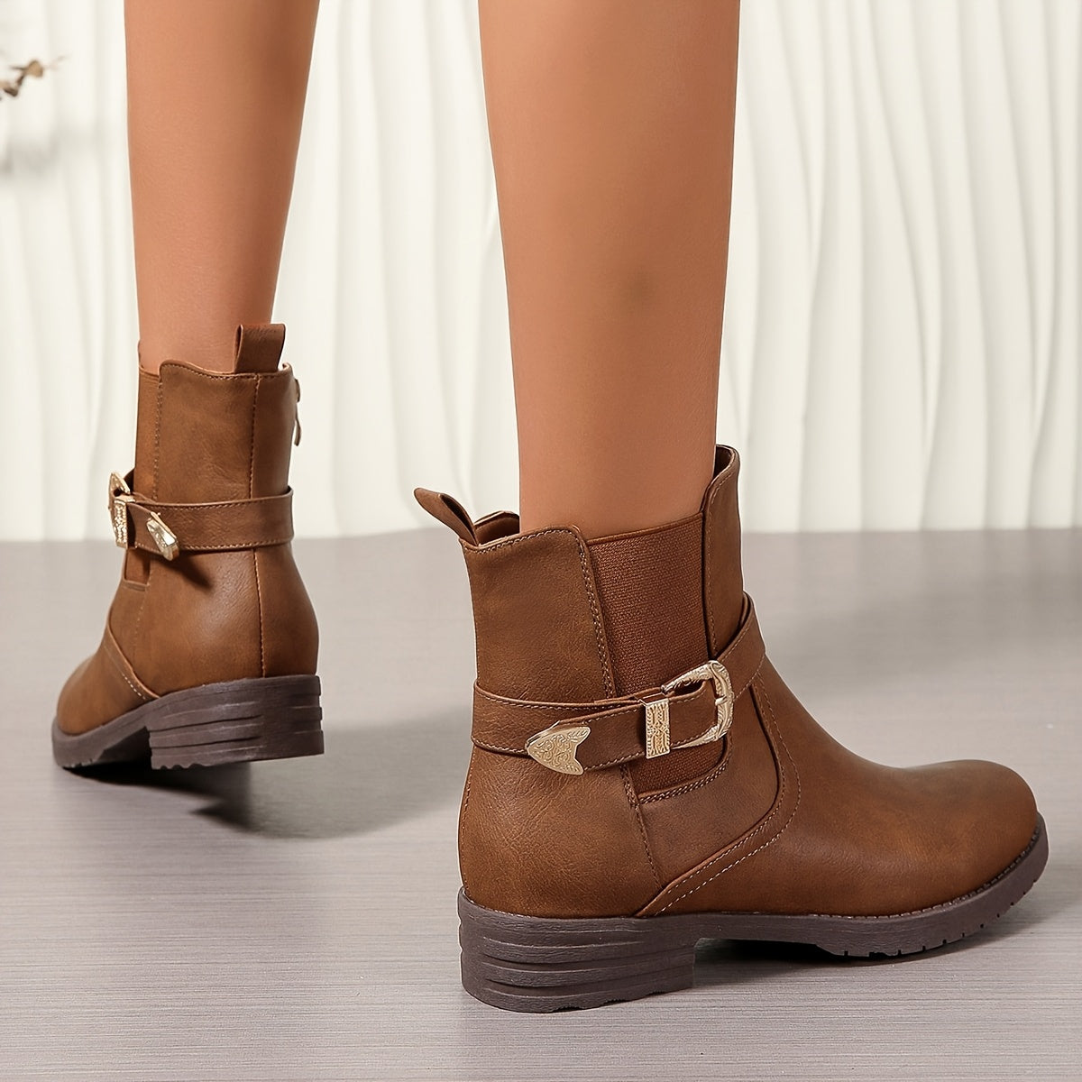 Women’s Western Buckle Ankle Boots