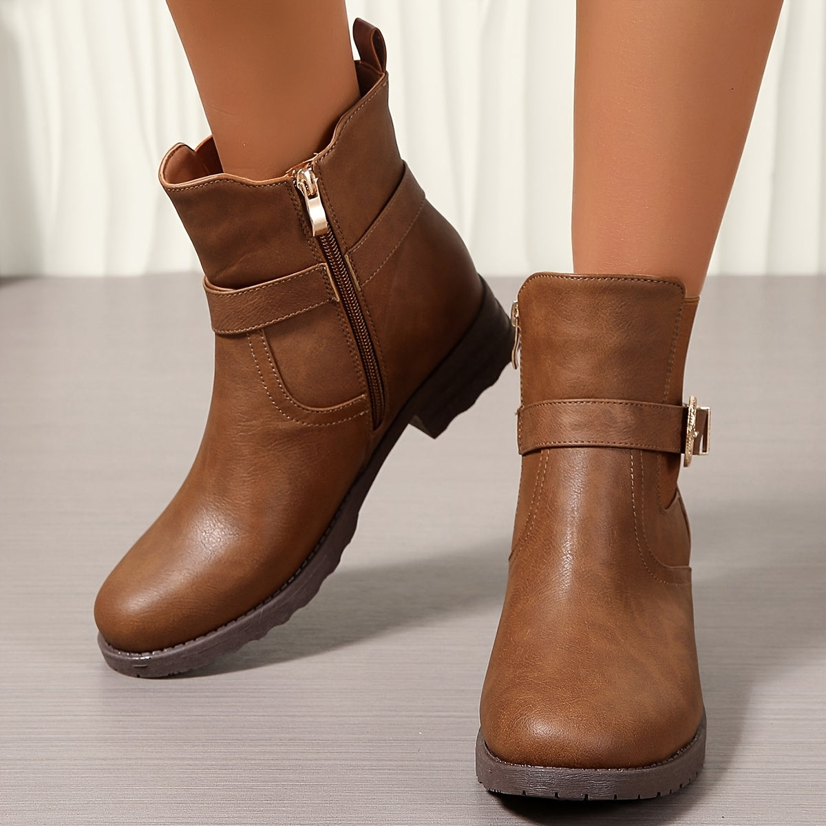 Women’s Western Buckle Ankle Boots