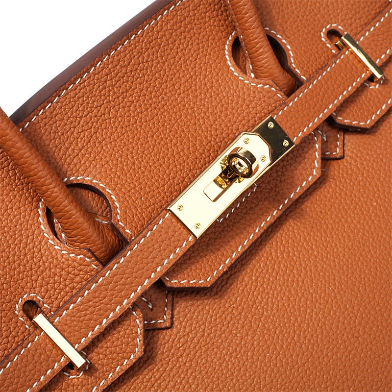 Top-Handle Tote Bag with Padlock Detail