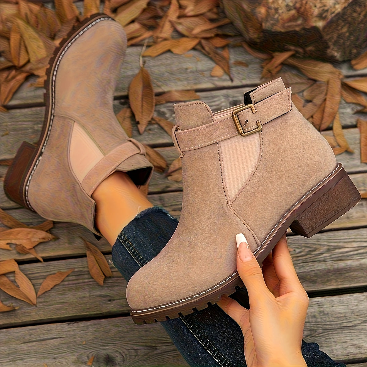 Women’s Buckle Chelsea Ankle Boots