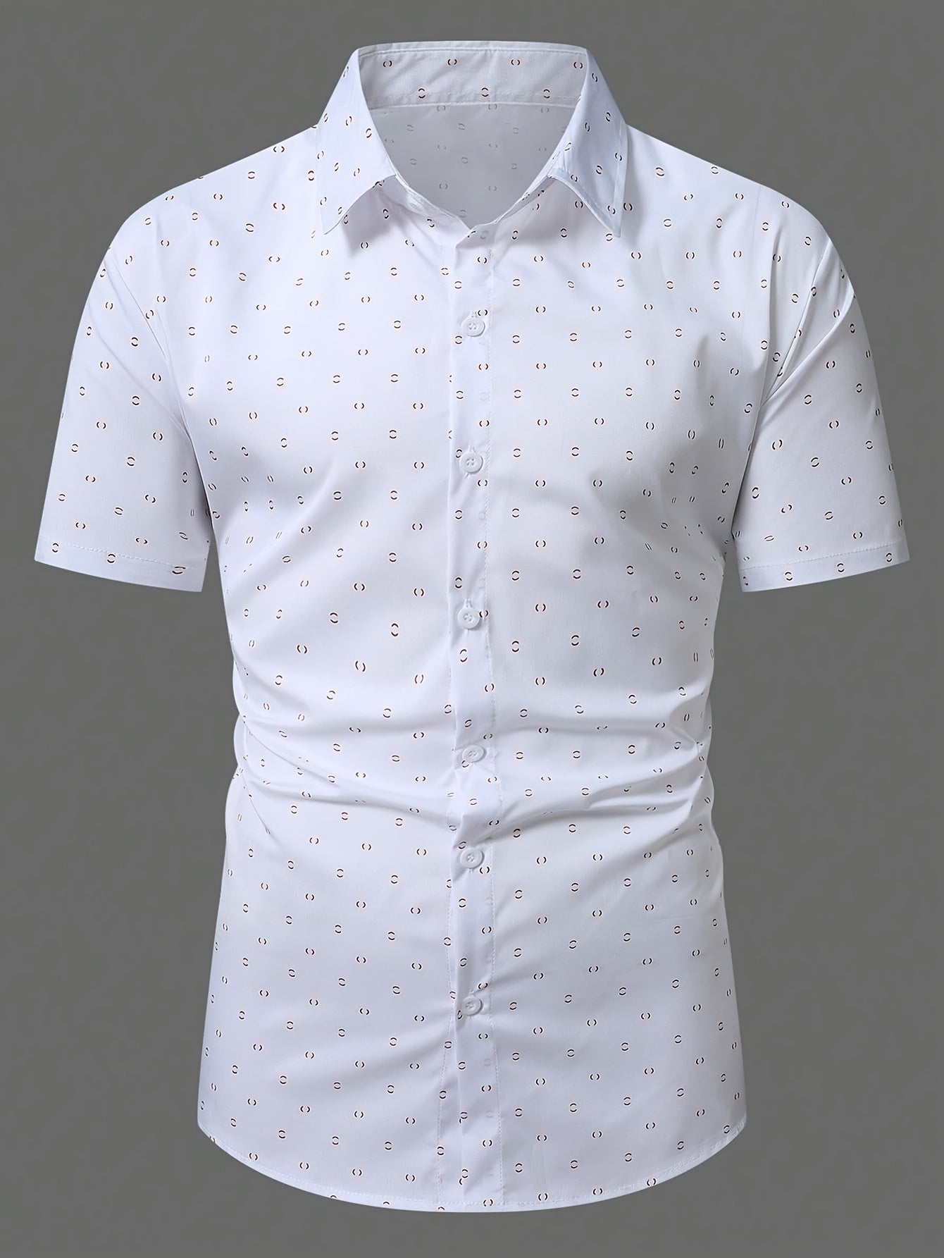 Chemise à manches courtes pour homme à imprimé géométrique