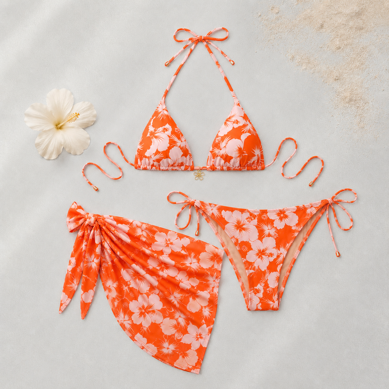 Bikini and Sarong Set for Beach and Poolwear