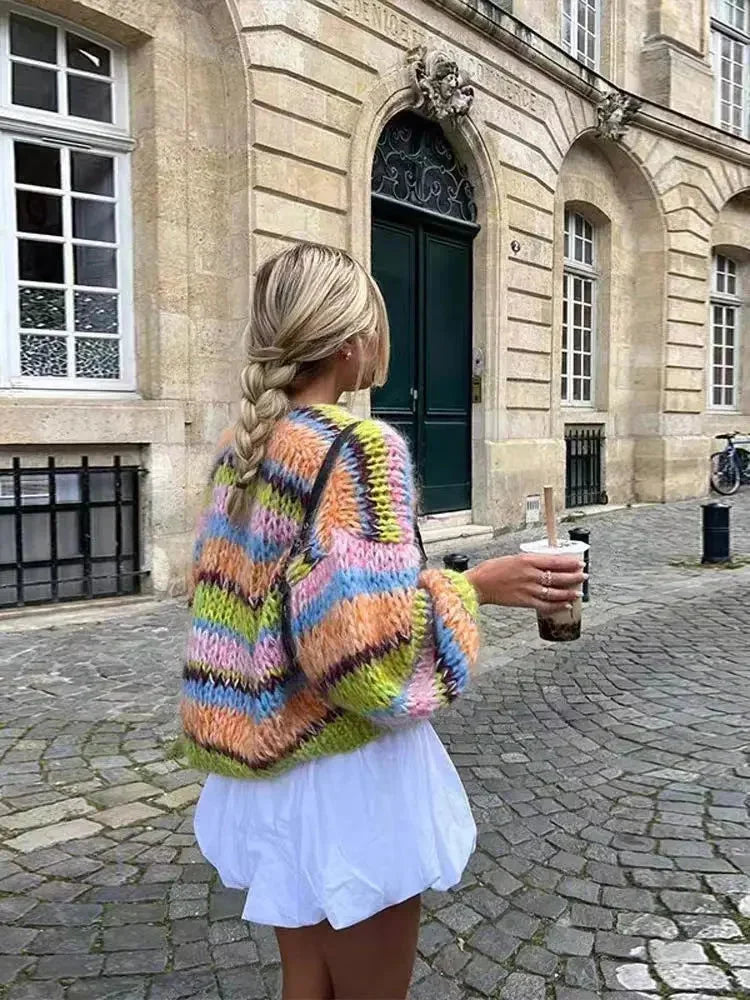 Women’s Multicolour Chunky Knit Cardigan