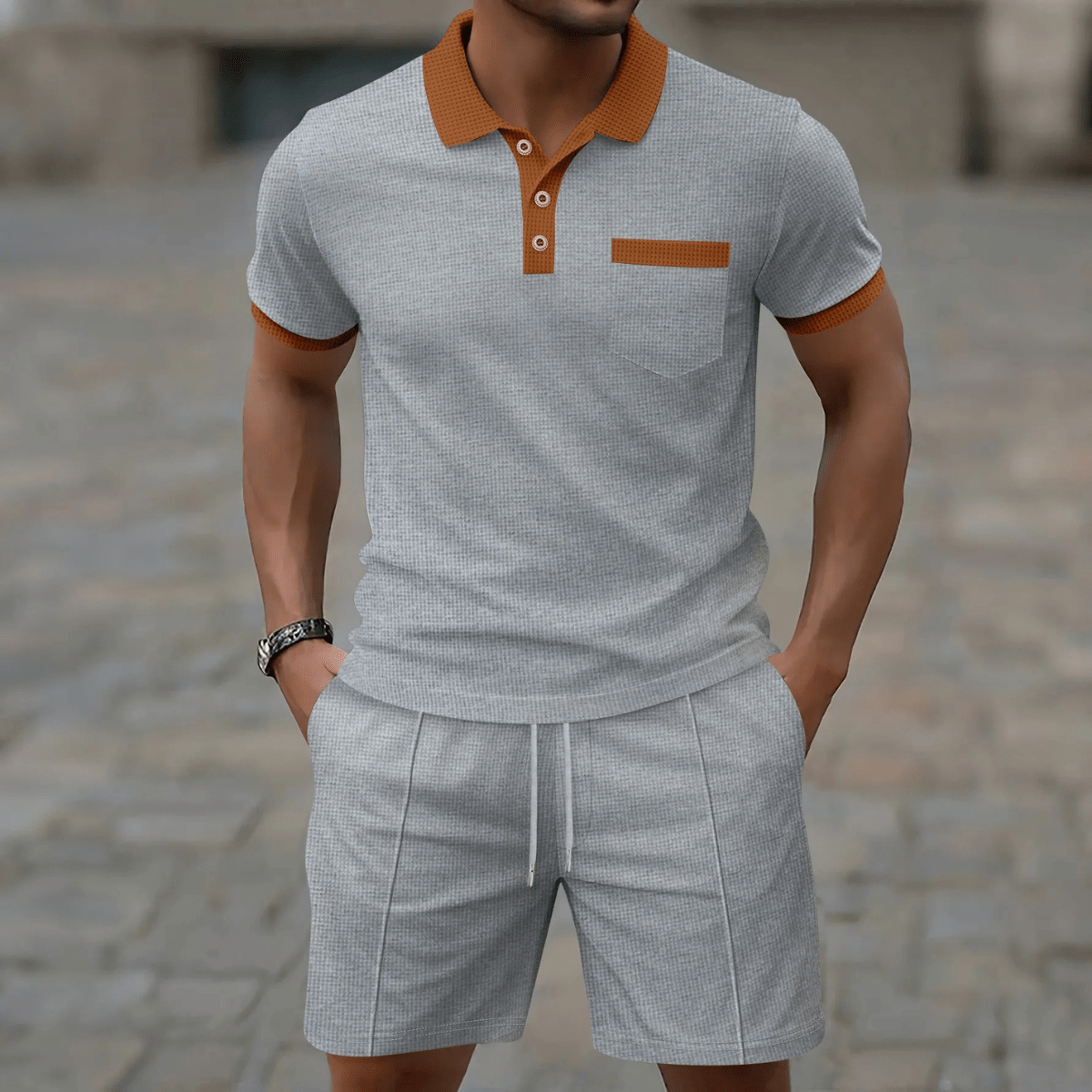 Ensemble deux pièces polo et short pour homme