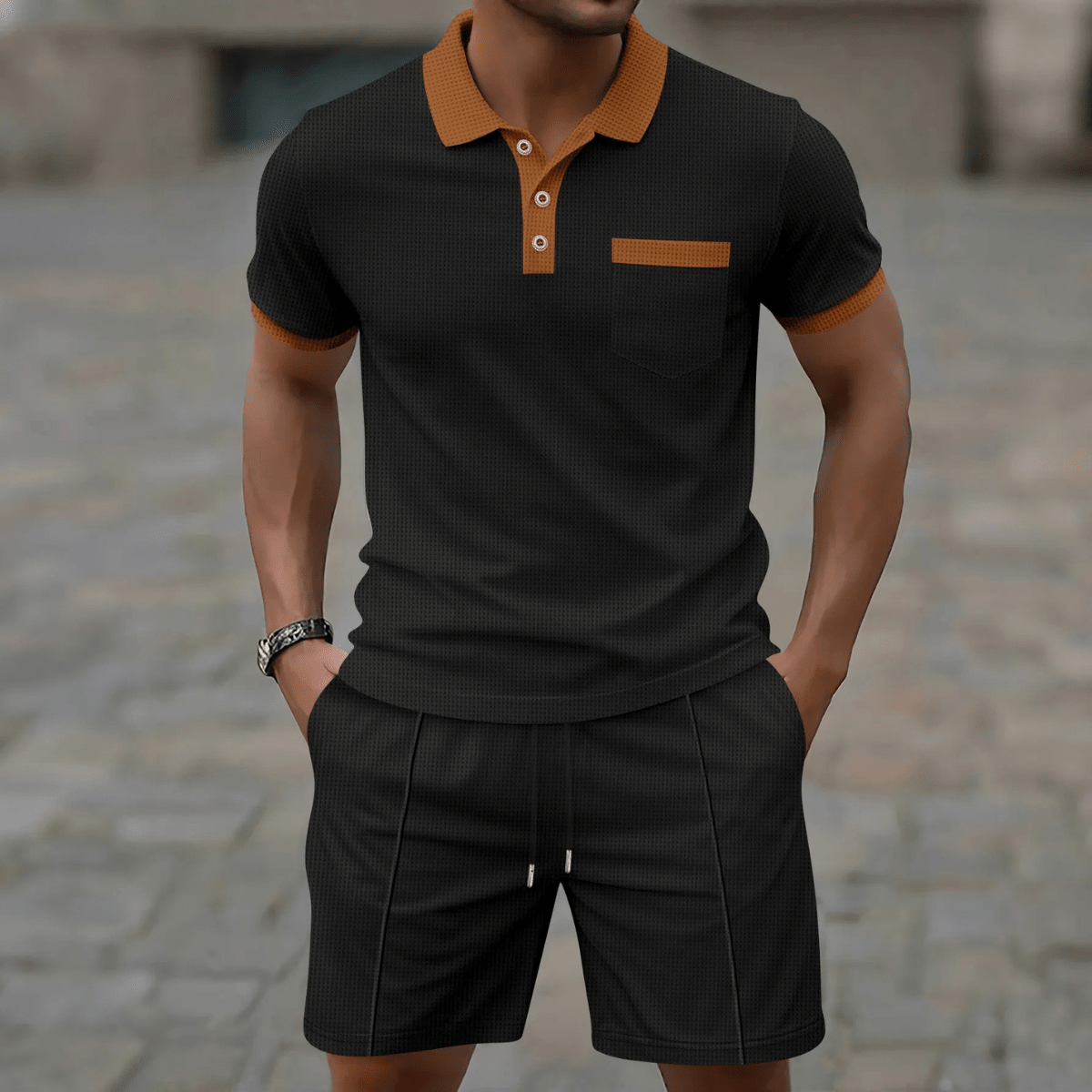 Ensemble deux pièces polo et short pour homme