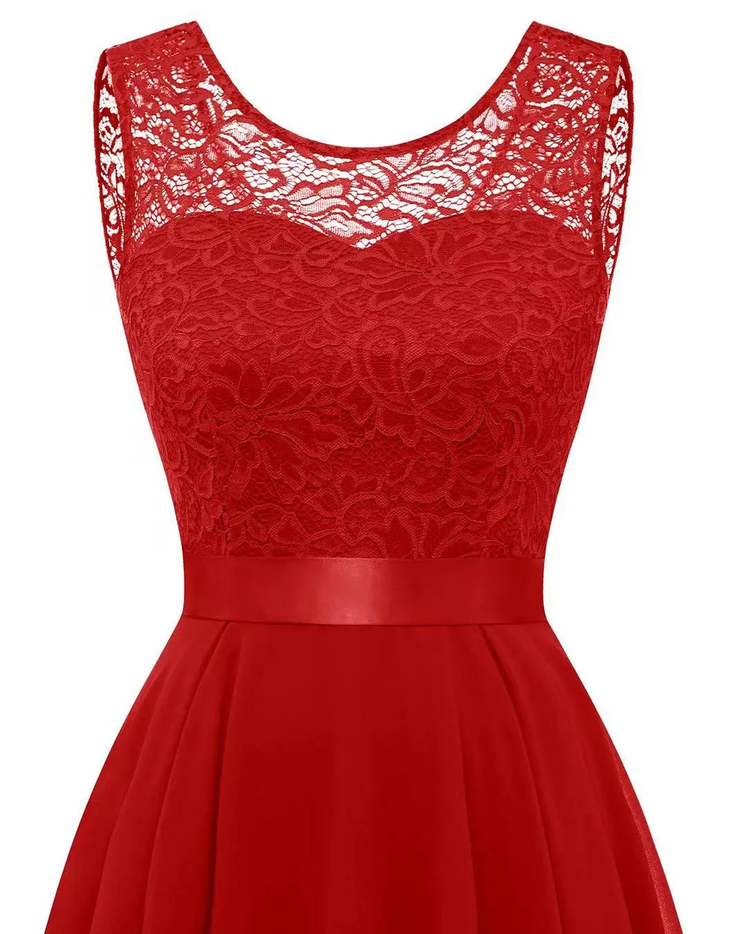 Lace Cocktail Dress with High-Low Hem