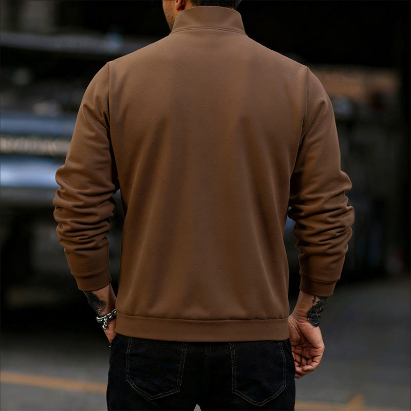 Men’s Half-Zip Sweatshirt with Stand Collar