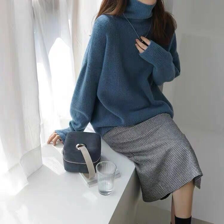 Women's Oversized Roll Neck Knitted Jumper