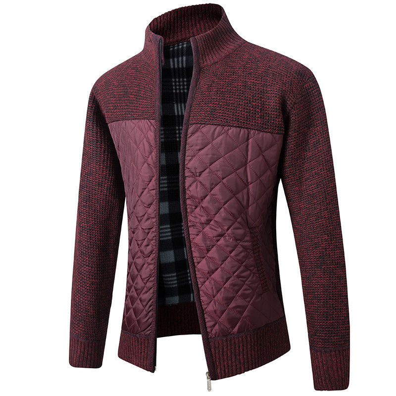 Veste zippée matelassée en maille pour homme