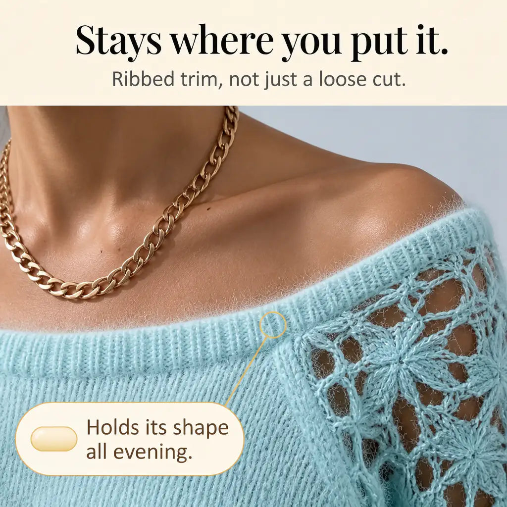 Women's Knitted Jumper with Lace Detail