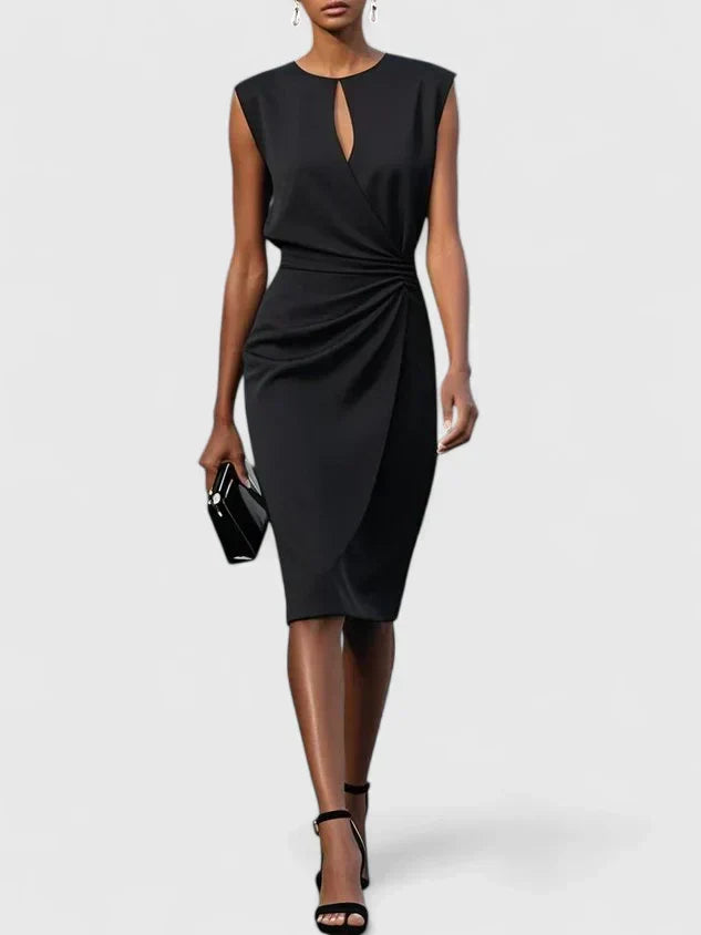 Women's Elegant Ruched Sheath Midi Dress