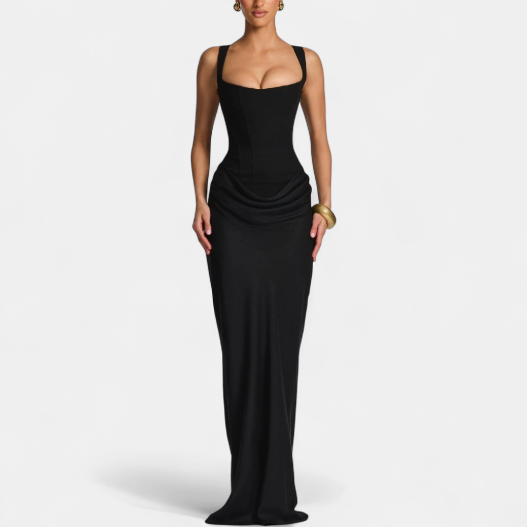 Women's Corset Draped Maxi Dress