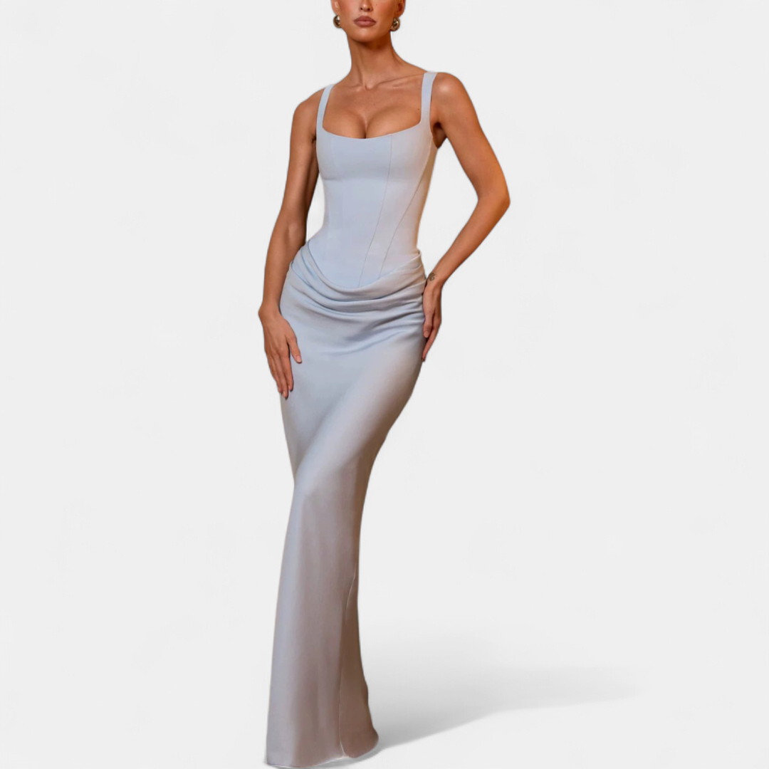 Women's Corset Draped Maxi Dress