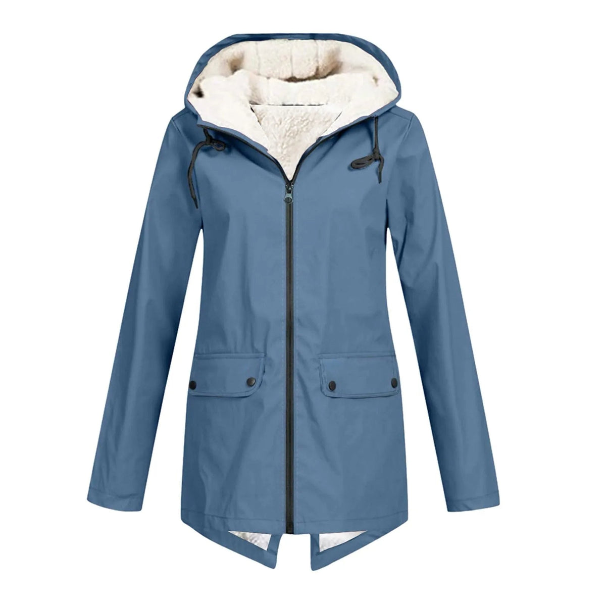 Anorak imperméable à capuche pour femme | Manteau doublé en polaire