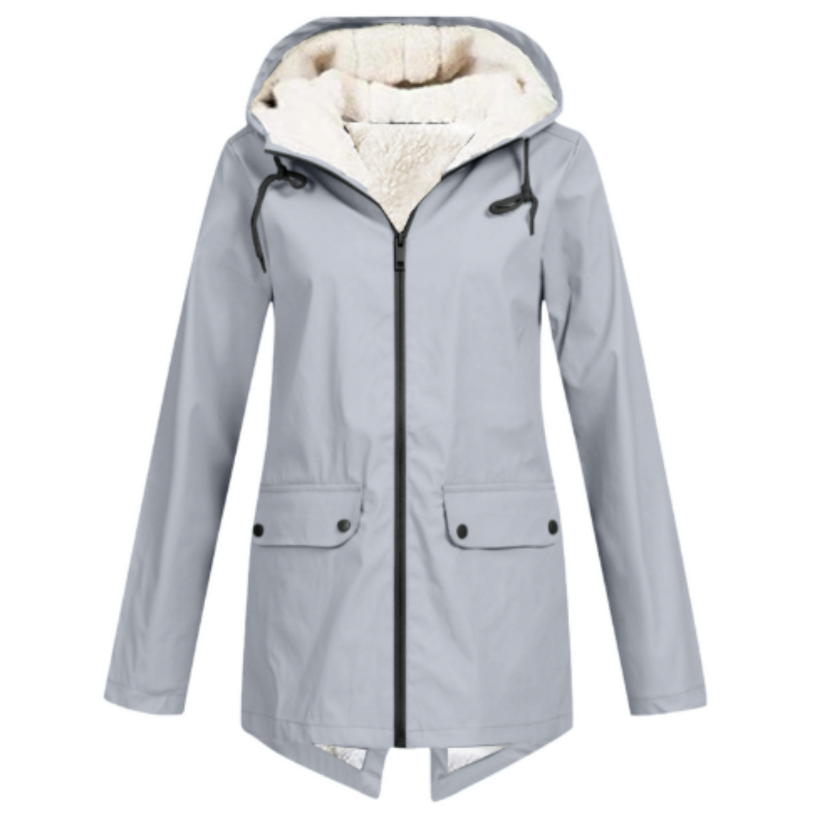 Anorak imperméable à capuche pour femme | Manteau doublé en polaire