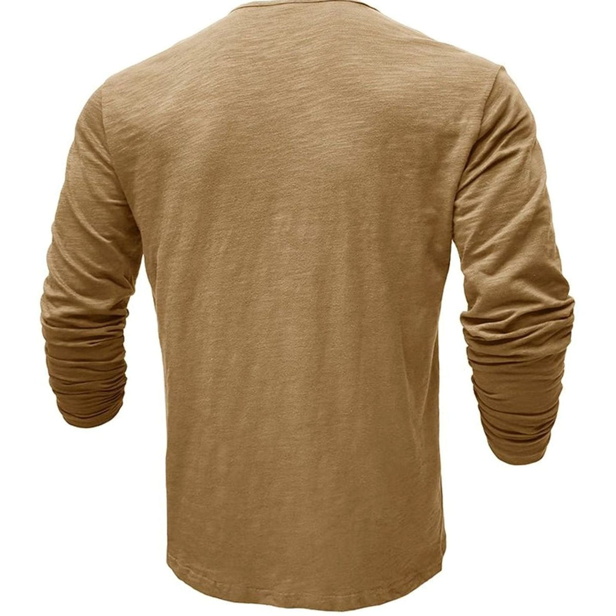 T-shirt Henley à manches longues pour homme avec patte de boutonnage