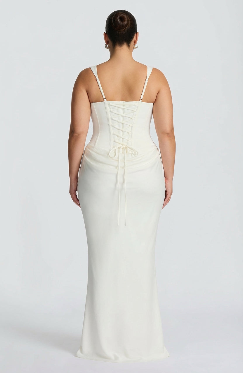 Women’s Square Neck Ruched Maxi Dress