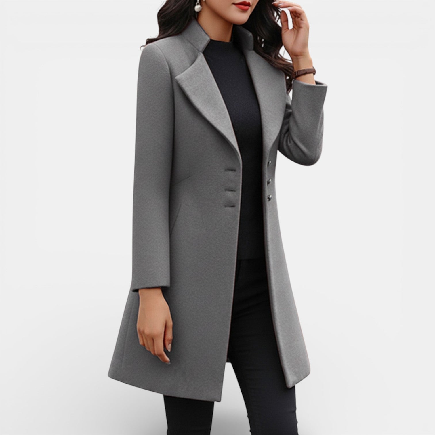 Women’s Tailored Longline Coat with Notch Lapels