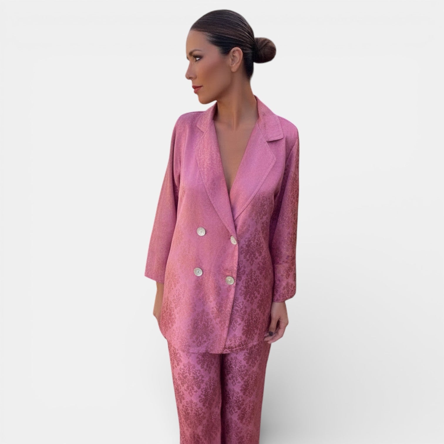 Women's Floral Jacquard Blazer & Trouser Suit