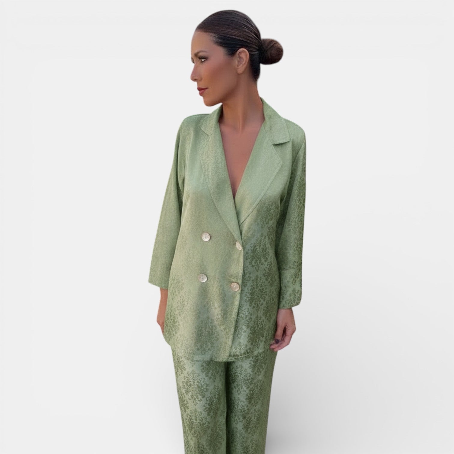 Women's Floral Jacquard Blazer & Trouser Suit