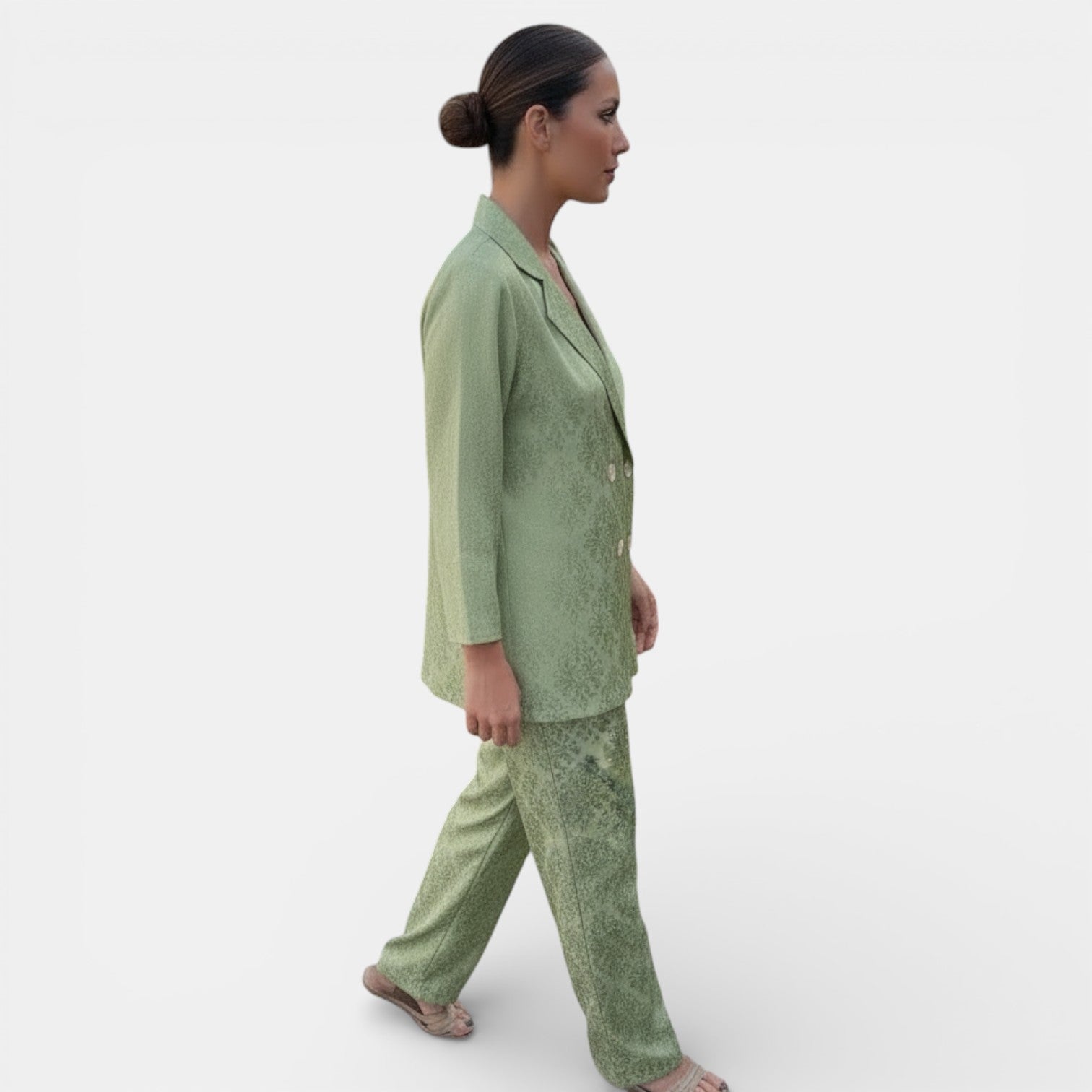 Women's Floral Jacquard Blazer & Trouser Suit