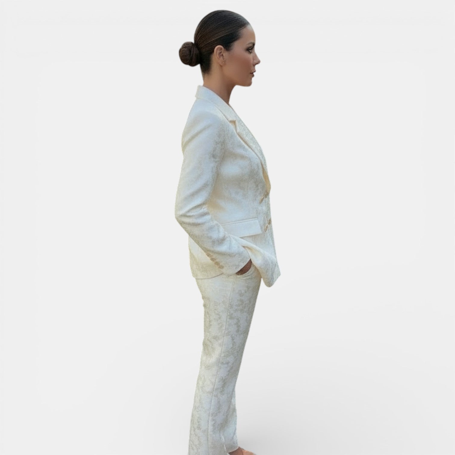 Women's Floral Jacquard Blazer & Trouser Suit