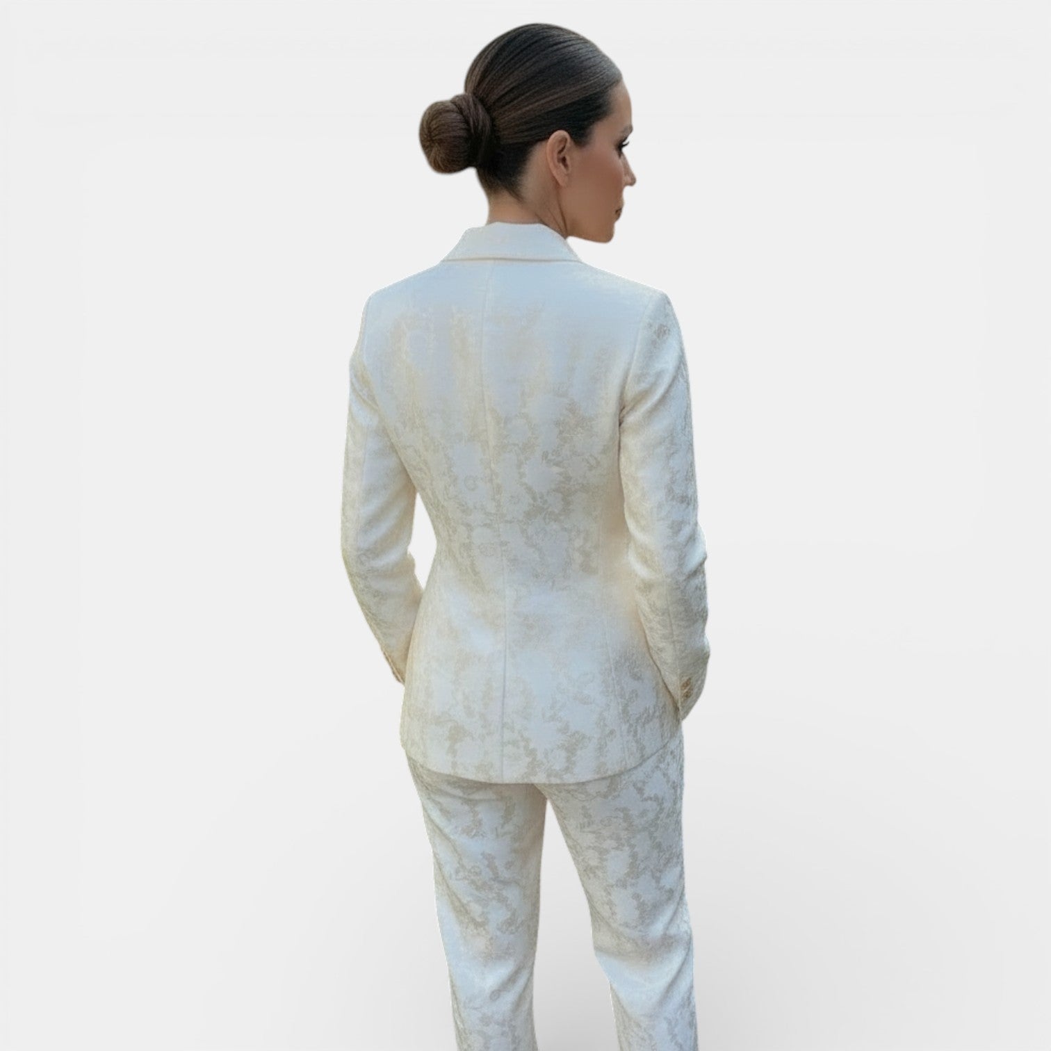 Women's Floral Jacquard Blazer & Trouser Suit