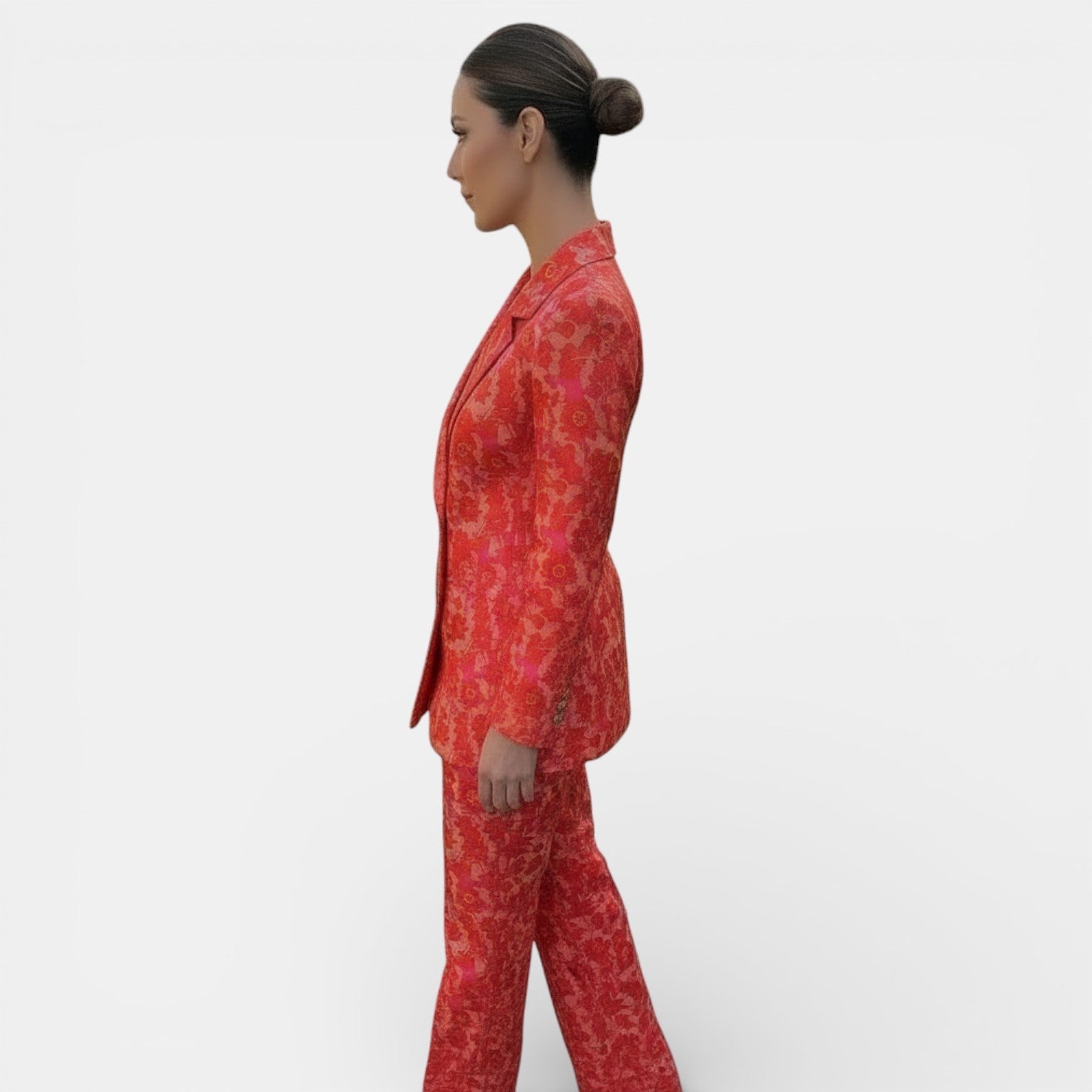 Women's Floral Jacquard Blazer & Trouser Suit