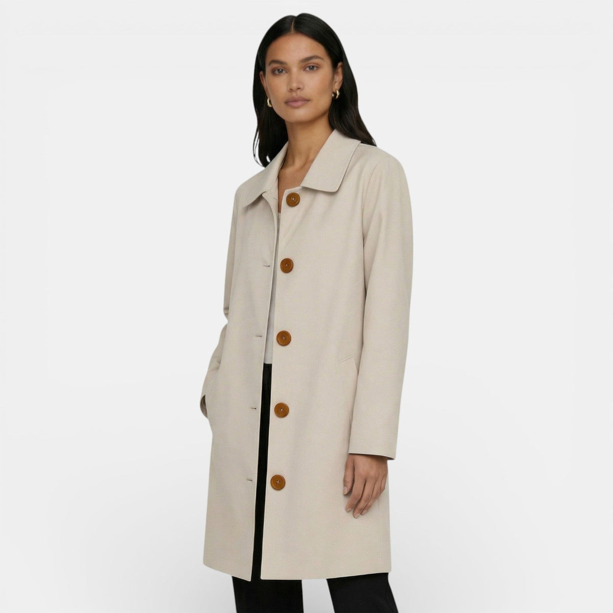 Women’s Single-Breasted Longline Coat