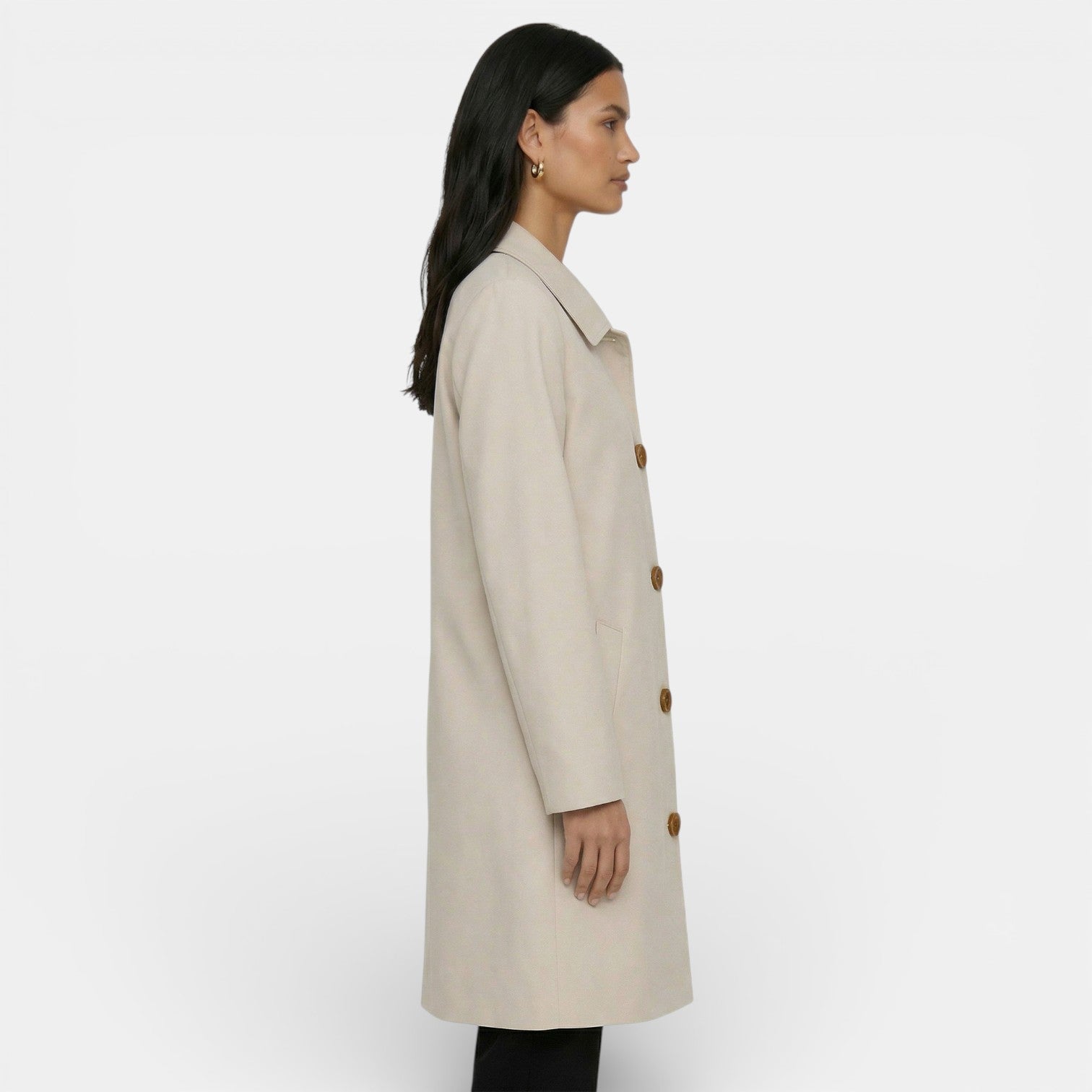 Women’s Single-Breasted Longline Coat