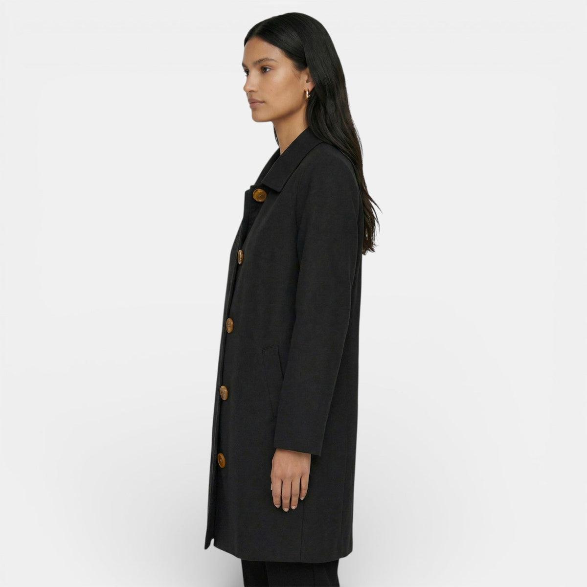 Women’s Single-Breasted Longline Coat