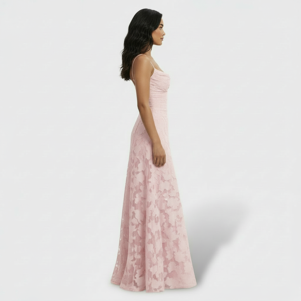 Women's Lace Open Back Maxi Dress