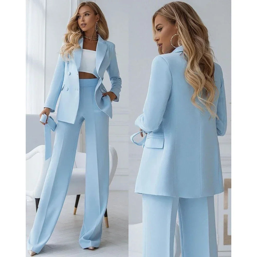 Women's Tailored Blazer & Wide Leg Trouser Co-Ord Set