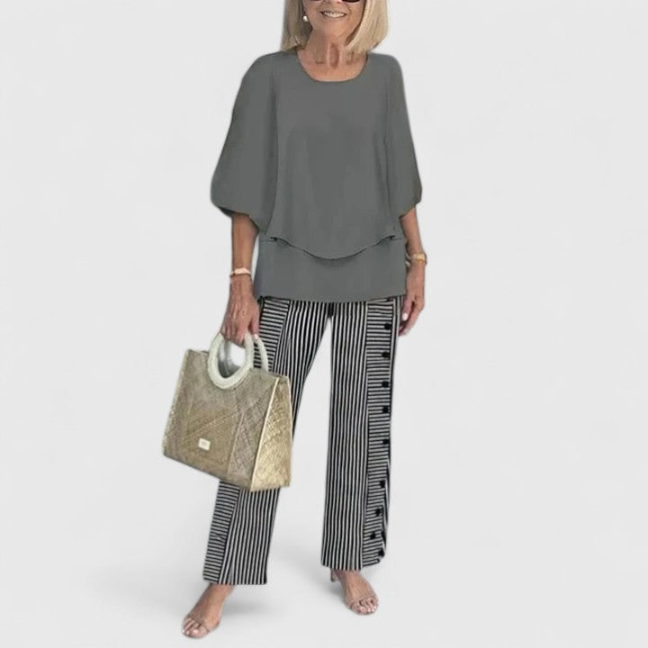 Women’s Layered Top & Floral Trousers Co-Ord Set