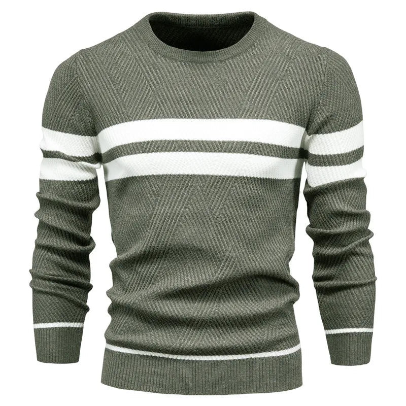 Men's Striped Crew Neck Jumper