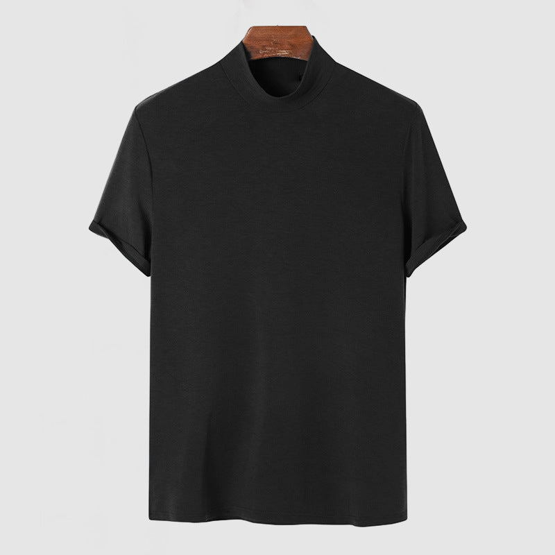 Mock Neck T-Shirt with Fitted Stretch