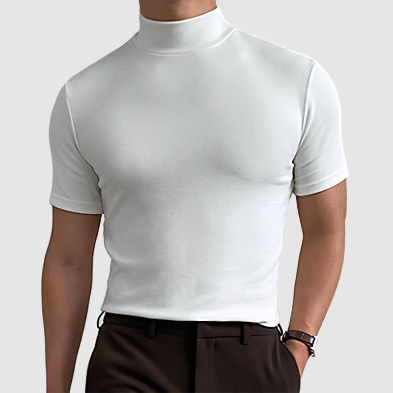 Men's Slim Fit Mock Neck T-Shirt