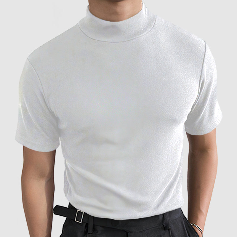 Men's Slim Fit Mock Neck T-Shirt