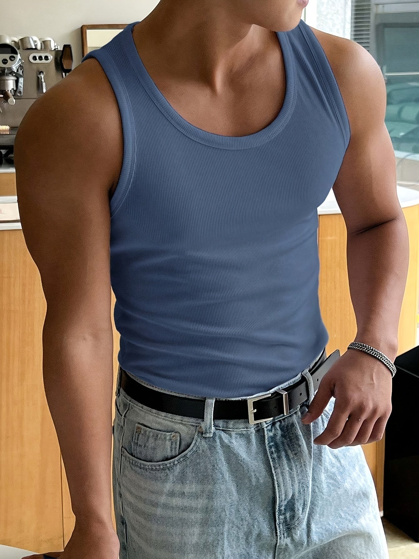 Men’s Slim Fit Ribbed Tank Top
