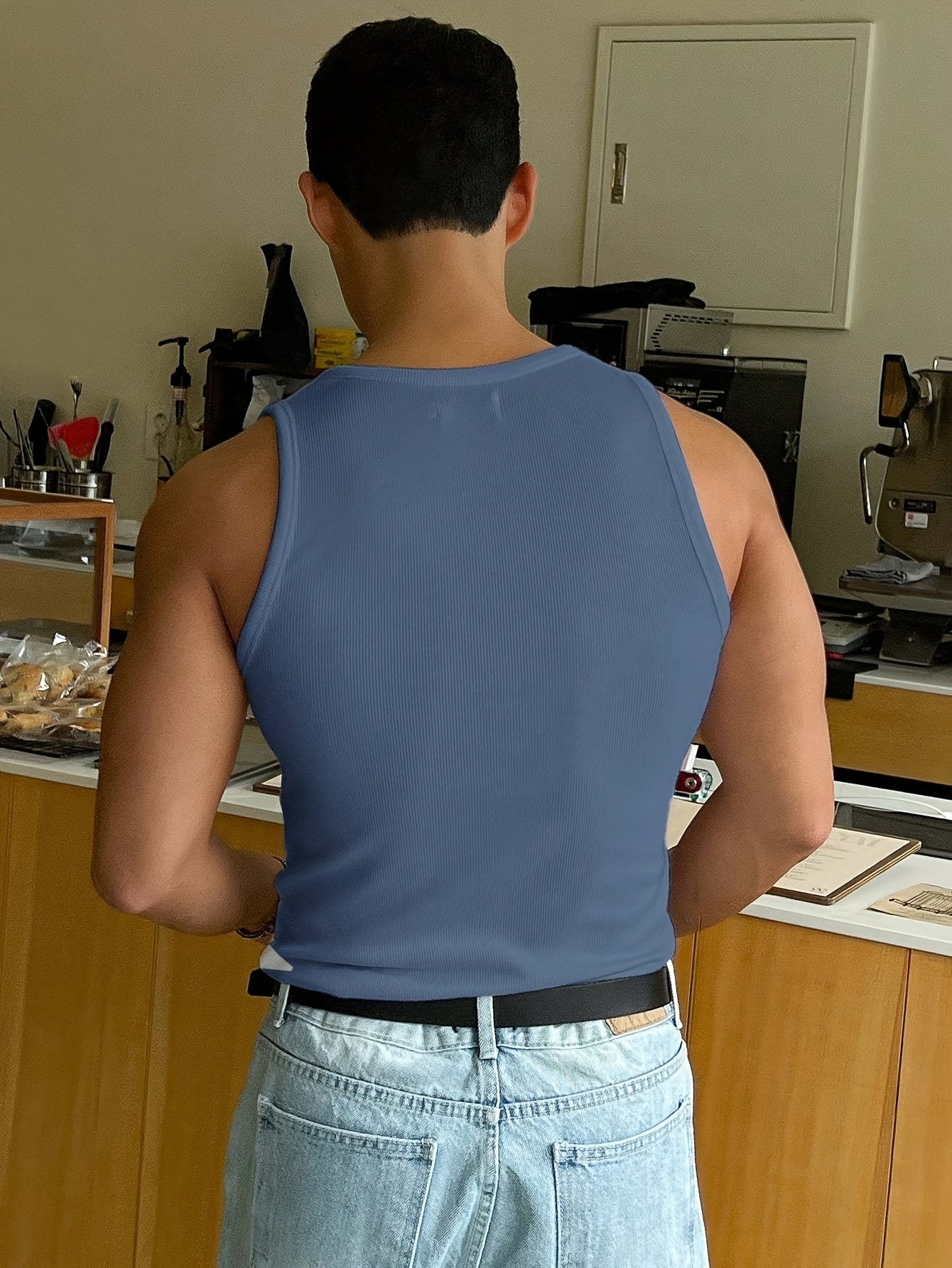 Débardeur côtelé ajusté pour homme