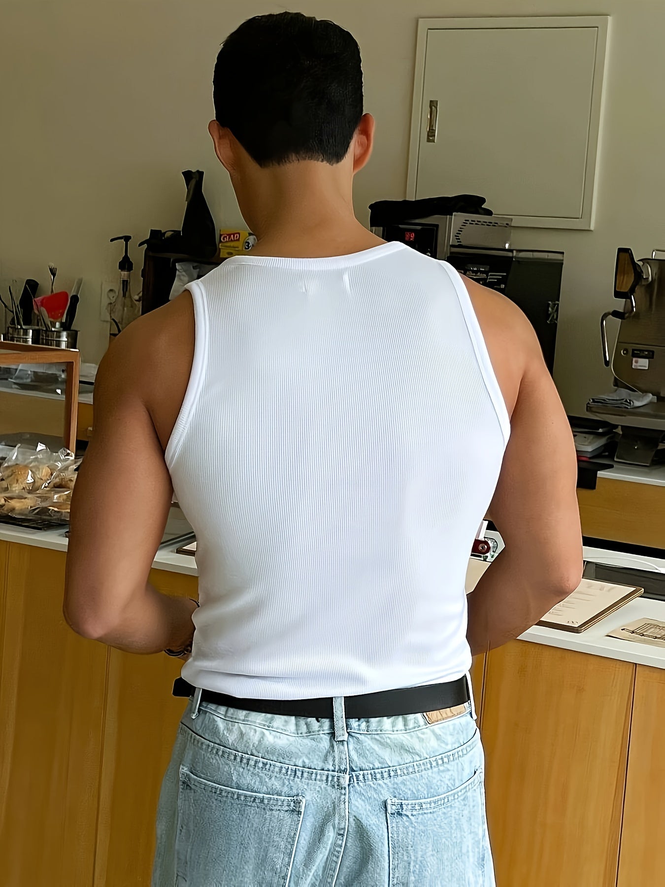 Débardeur côtelé ajusté pour homme