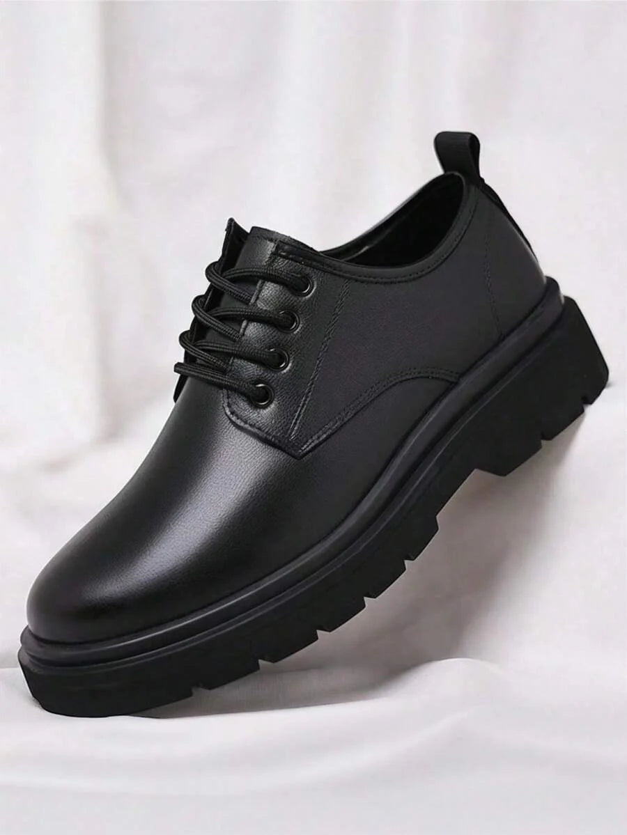Derbies pour homme à semelle épaisse | Chaussures habillées en cuir à lacets