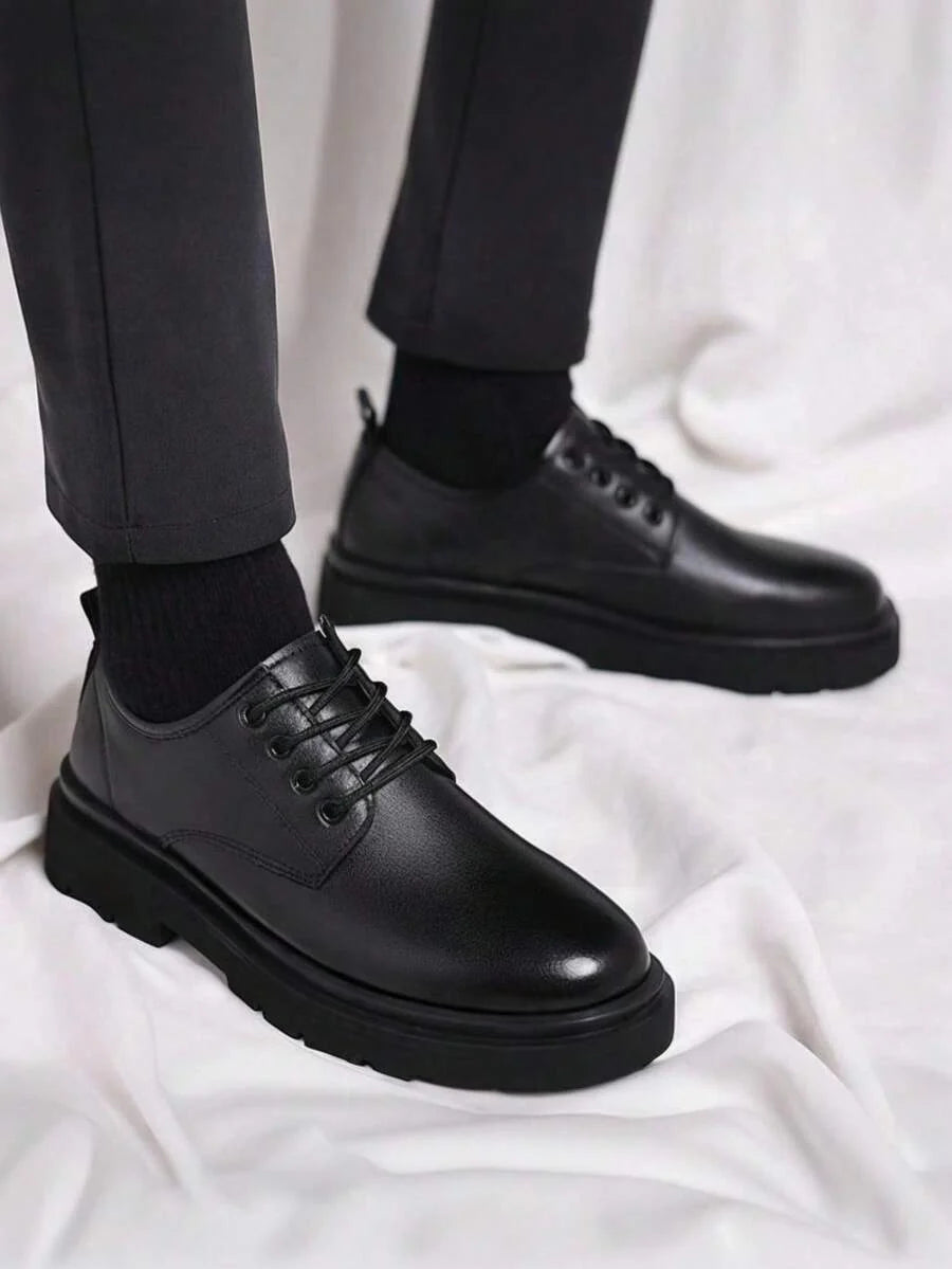 Derbies pour homme à semelle épaisse | Chaussures habillées en cuir à lacets