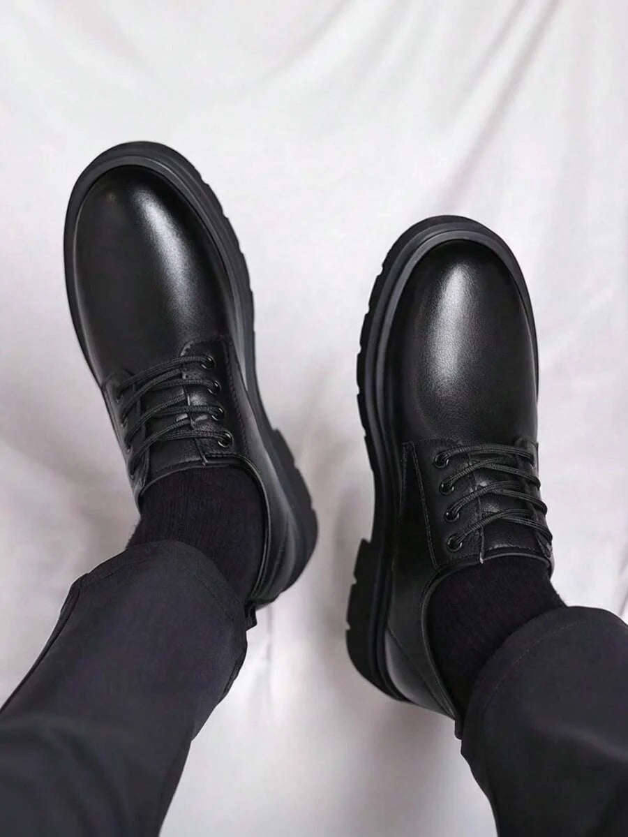 Derbies pour homme à semelle épaisse | Chaussures habillées en cuir à lacets