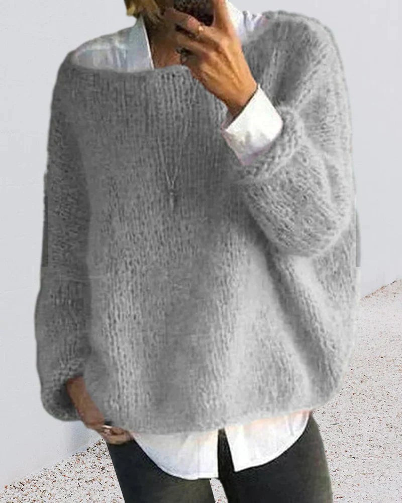 Pull en maille oversize pour femme | Texture douce et duveteuse