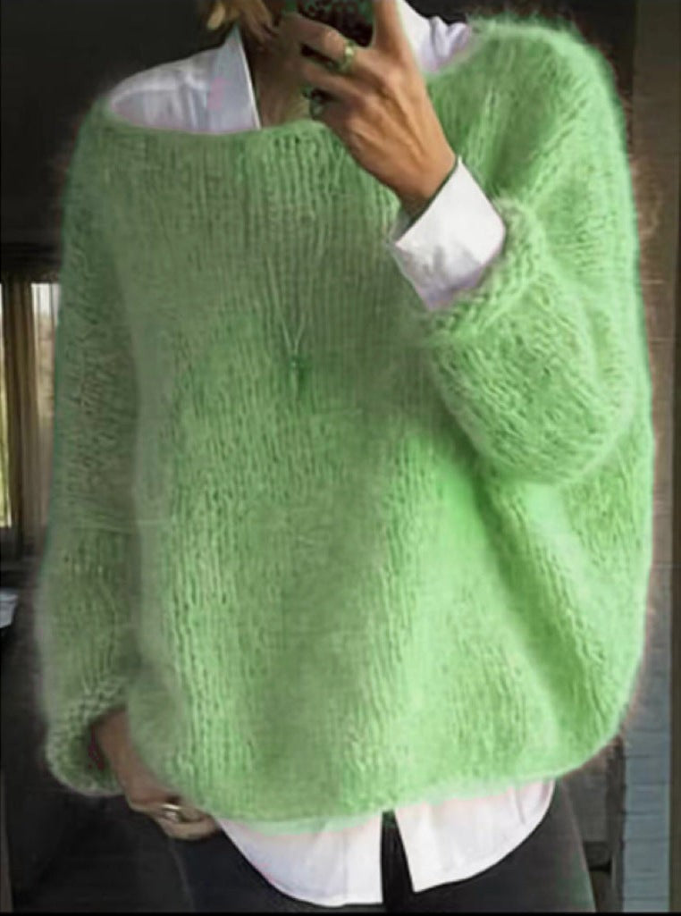 Pull en maille oversize pour femme | Texture douce et duveteuse