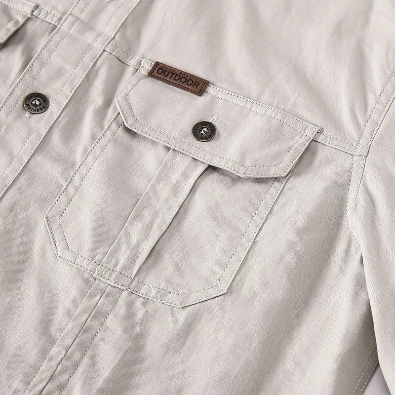 Men's Long Sleeve Utility Shirt with Chest Pockets