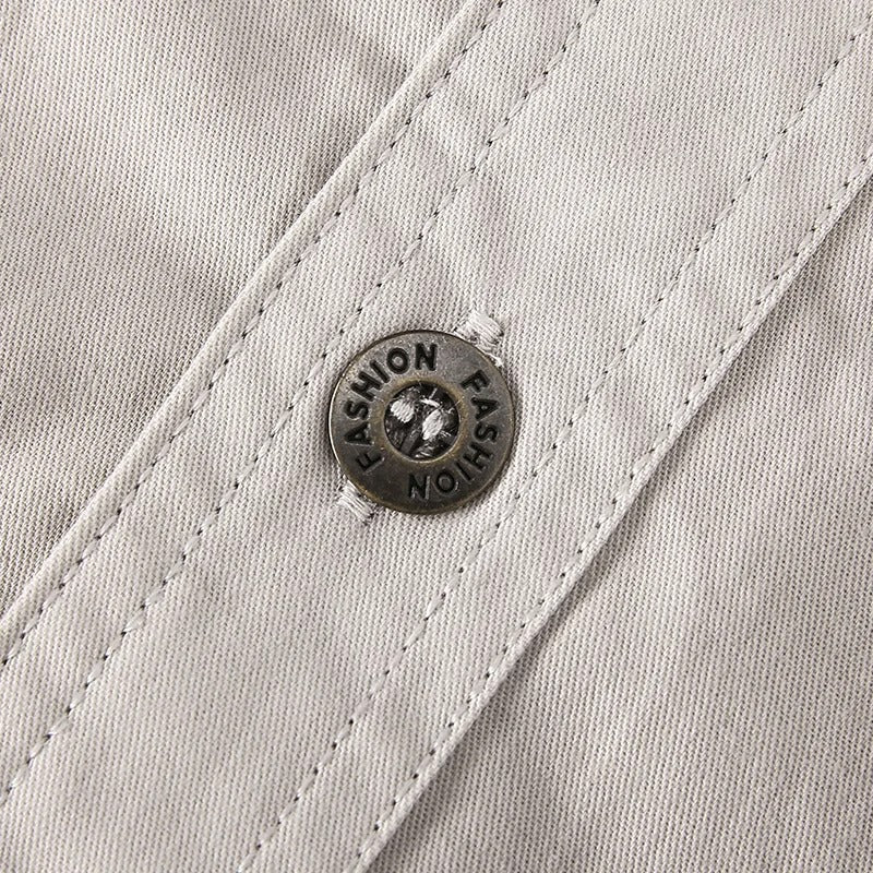 Men's Long Sleeve Utility Shirt with Chest Pockets